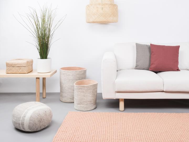 Produktbild Myfelt Merle Filzkugelteppich eckig (70 x 100 cm)