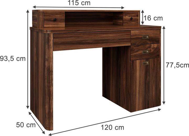 Produktbild Vichy Schreibtisch Neria, Eiche rustikal, 120 x 50 cm