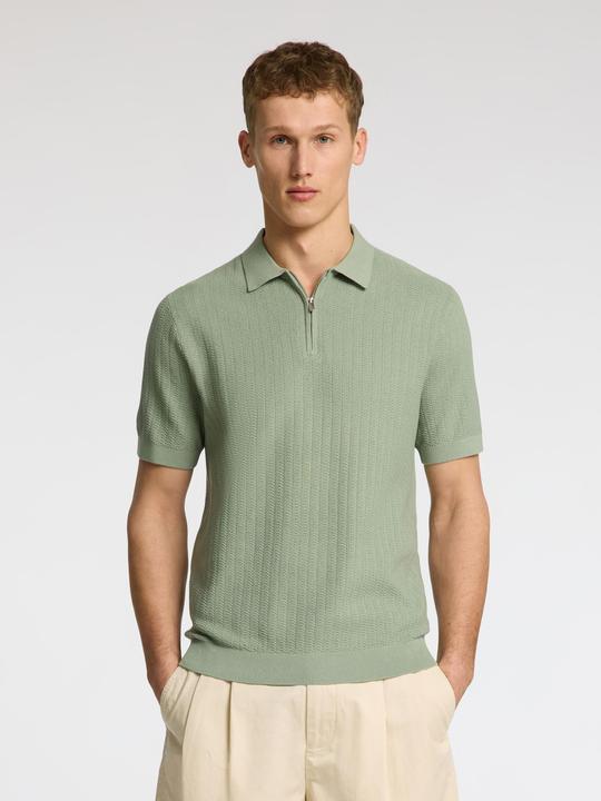 Actual product image Selected Homme Slhcran Ss Knit Structure Half Zip Polo (S)