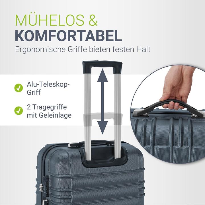 Image du produit Juskys 3-teilgies Hartschalen-Kofferset (120 l, M (50 - 90l), L (90 - 115l))