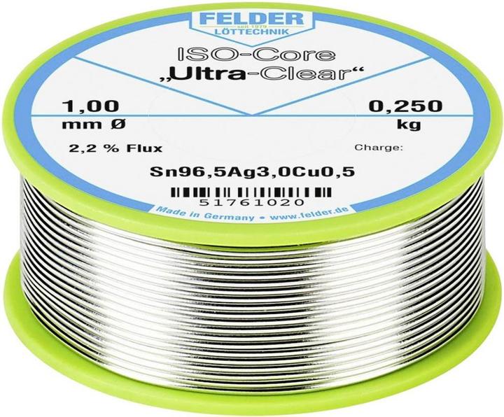 Actual product image Felder Lottechnik Ultra Clear, 0.25 kg, 1 mm (Soldering Coil Kit)