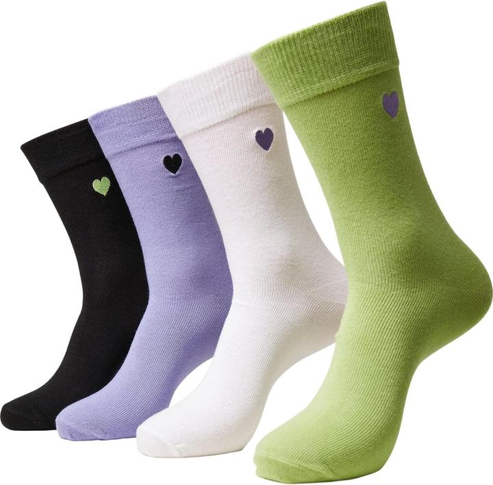 Urban Classics Heart Socks 4-Pack (4er Pack, 35 - 38)