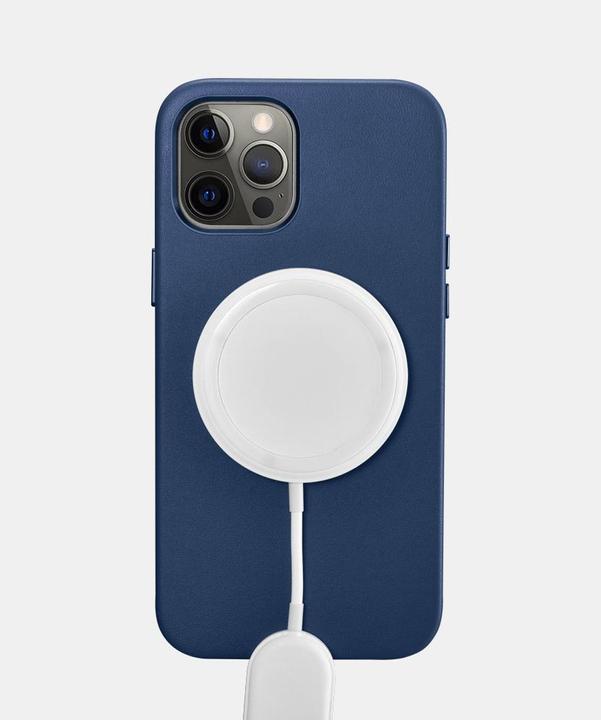 Produktbild iCarer iPhone 12 Pro Max Echt Leder Case with MagSafe Blau (Apple iPhone 12 Pro Max)