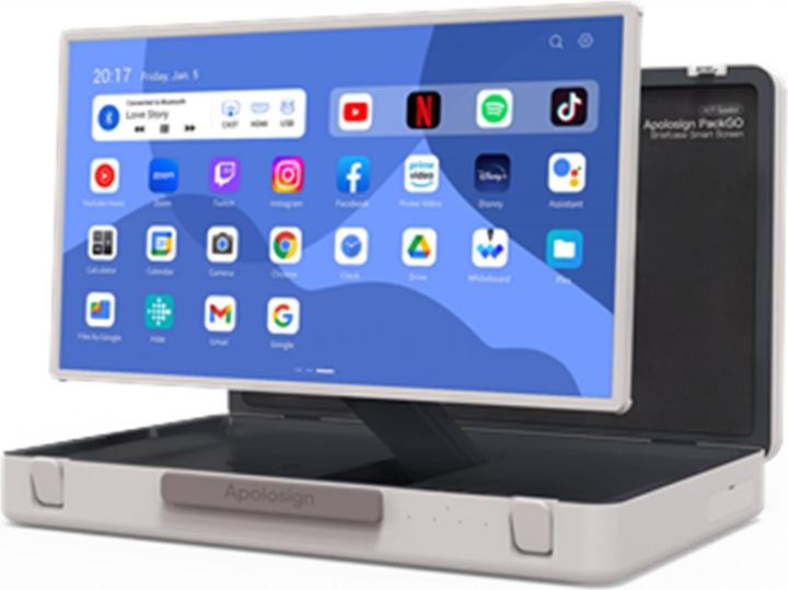 Image du produit Allnet Presentation Suitcase Écran haute performance 27 pouces, Android 12, RK3588, HDMI In, mallette (27", 128 Go, Noir)