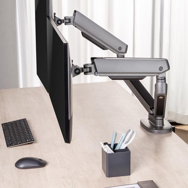 Produktbild NanoRS 2-Fach Gaming Monitorhalterung 17-32 mit Verstelbare RGB-LED-Beleuchtung Tischhalterung Höhenverste (Tisch, 32.01")