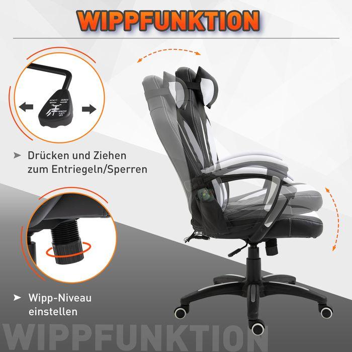 Produktbild SportNow Bürostuhl Gaming Stuhl mit Massage- und Wärmefunktion