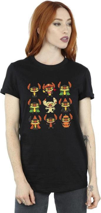 Actual product image Disney Womens/Ladies Lilo & Stitch Halloween Costumes Cotton Boyfriend T-Shirt (L)
