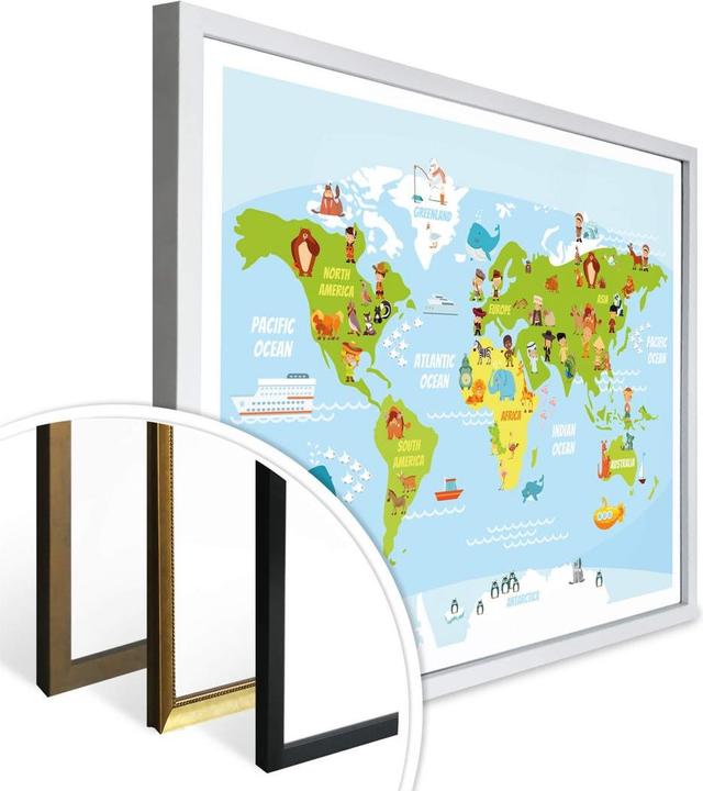 Immagine prodotto Trenddeko Mappa del mondo divertente per bambini (80 x 60 cm)