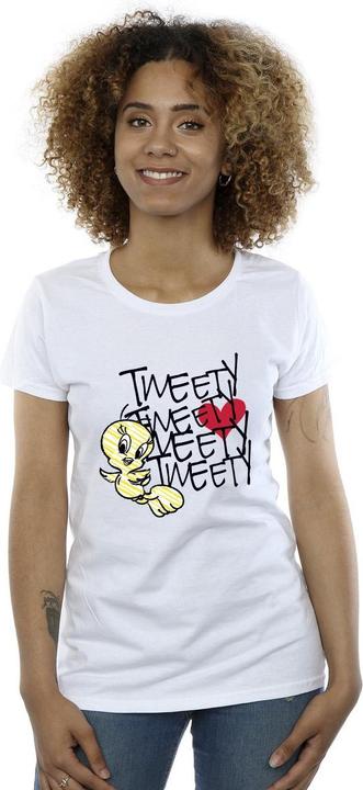 Actual product image Looney Tunes Womens/Ladies Tweety Love Heart Cotton T-Shirt (XXL)