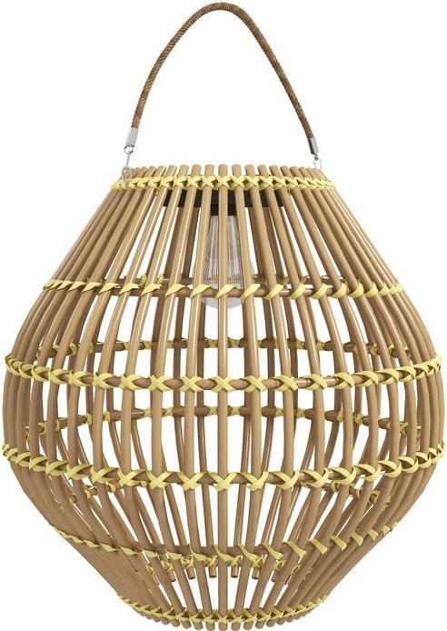 Immagine prodotto Swisshandel24 Lampada solare, lampada da giardino in rattan, lampada solare impermeabile con sensore di luce (15 lm, IP44)