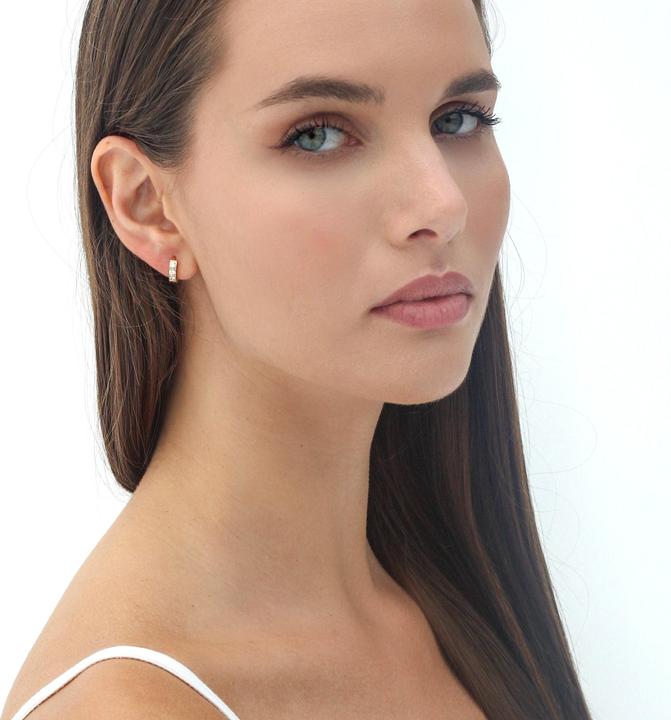 Actual product image Sensora Jewelry Sparkle Hoops Earrings (Stainless steel)