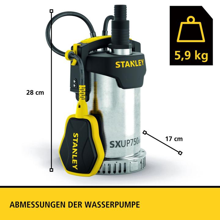 Actual product image Portable Power & Garden Tools - Submersible Pump - Stainless Steel - Clean Water - 750 W (Clear water pump)
