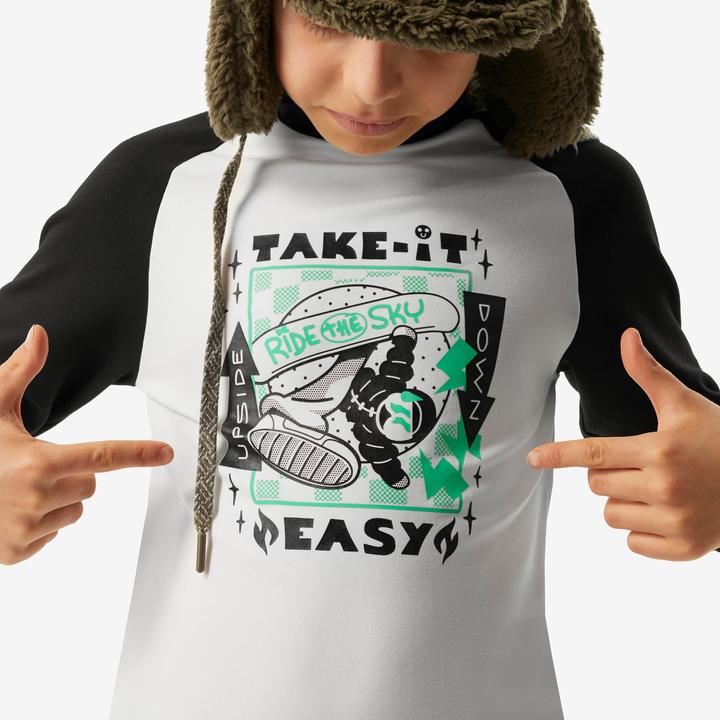 Produktbild Wedze Skiunterwäsche Funktionsshirt Kinder - BL 500 schwarz/weiss mit Motiv (100 C)