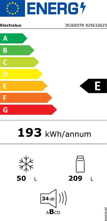 Energy Label Electrolux IK2685TR (259 l)