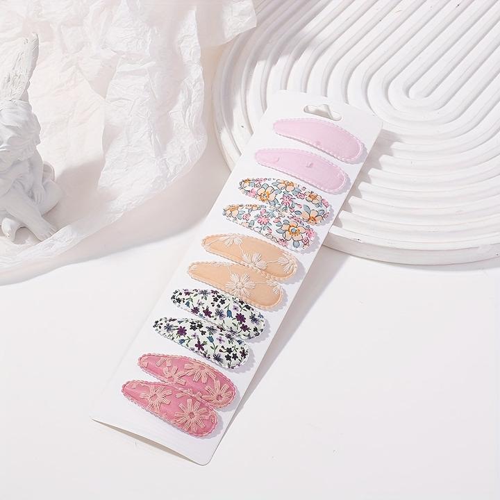 Actual product image Activity Board 10 Stück Baby gestreifte karierte florale Haarspangen, dekorativer Haarschmuck (10 pcs.)