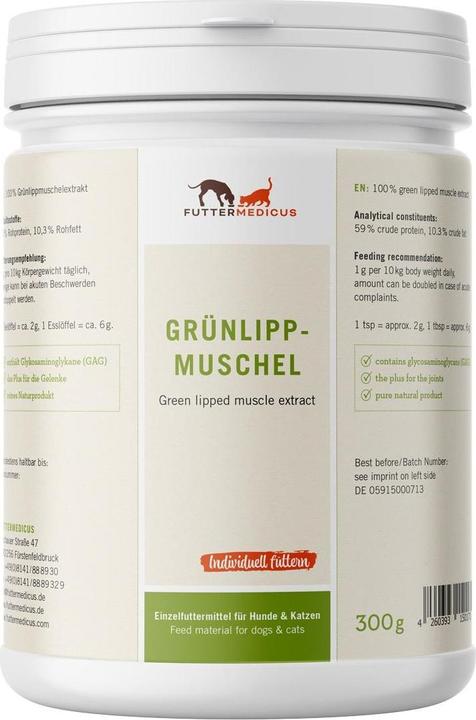 Produktbild Hunde-Nahrungsergänzung Grünlippmuschelpulver, 300 g (Junior, Adult, Senior, 1 Stk., 300 g)
