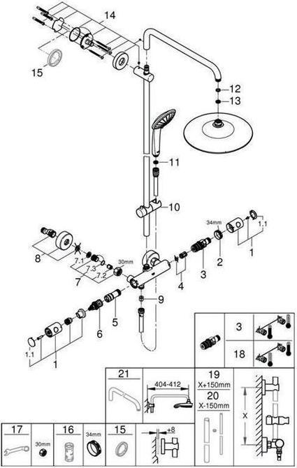 Actual product image Grohe Euphoria System 260 shower system