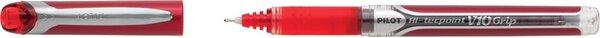 Actual product image Pilot Rollerball Hi-Tecpoint Grip V10 0.6mm red bullet tip non-document-proof (Red, 1 x)
