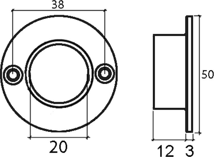 Actual product image OK-Line Schrankrohrlager 15/30mm verchromt matt