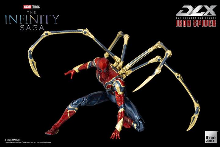 Actual product image ThreeZero Infinity Saga figurine 1/12 DLX Iron Spider 16 cm