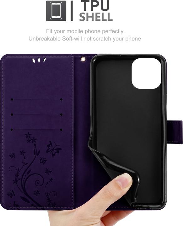 Produktbild Cadorabo Hülle für Apple iPhone 14 PLUS im Flower Book Style (Apple iPhone 14 Plus)