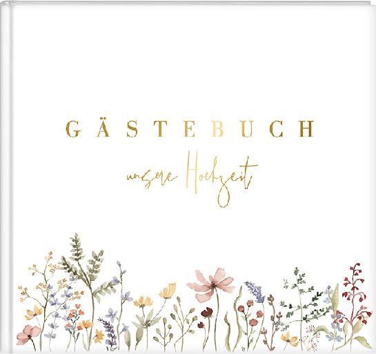 Produktbild Goldbuch Gästebuch Hochzeit Blütenliebe weiss (20 x 24.5 cm)