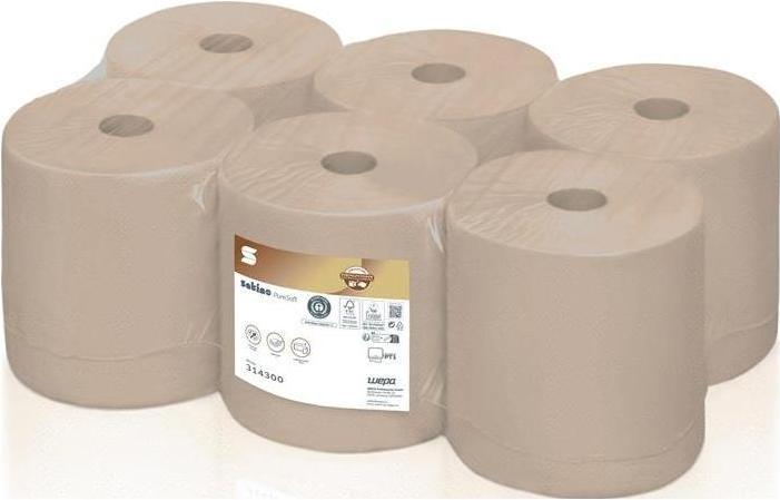 Image du produit Wepa Rouleau d'essuie-mains Satino PureSoft 314300 2 plis soft beige L170xl205ca.mm (6 x)