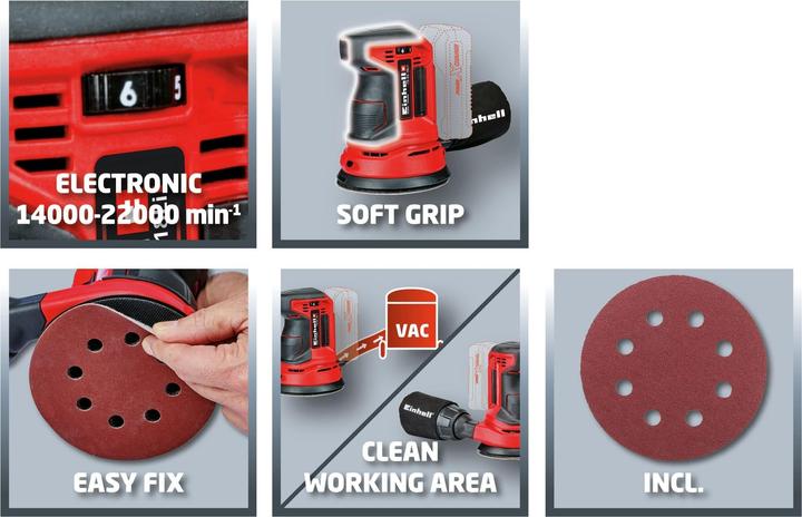 Produktbild Einhell Akku-Exzenterschleifer TE-RS 18 Li Kit (1x 4,0 Ah)