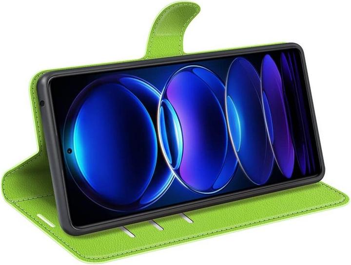 Actual product image Cover-Discount Xiaomi Poco X5 Pro - Leather Case Cover green (Xiaomi Poco X5 Pro, Xiaomi Redmi Note 12 Pro 5G)