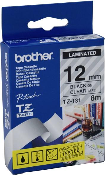 Actual product image Brother TZe-131 (1.20 cm, Black, Transparent)