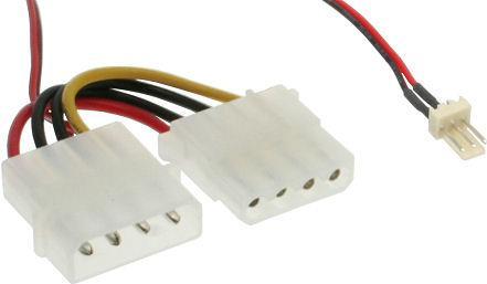 Actual product image InLine 3-pin to 4-pin Molex fan adapter cable