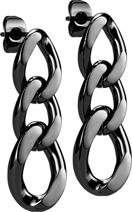 Image du produit Star Piercing Boucles d'oreilles noir pendentif maillons (sans laiton, Acier chirurgical 316L)