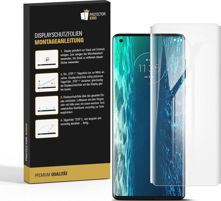 Produktbild Protectorking 2x Panzerfolie Anti-Shock HD Klar (2 Stück, Motorola Moto Edge)