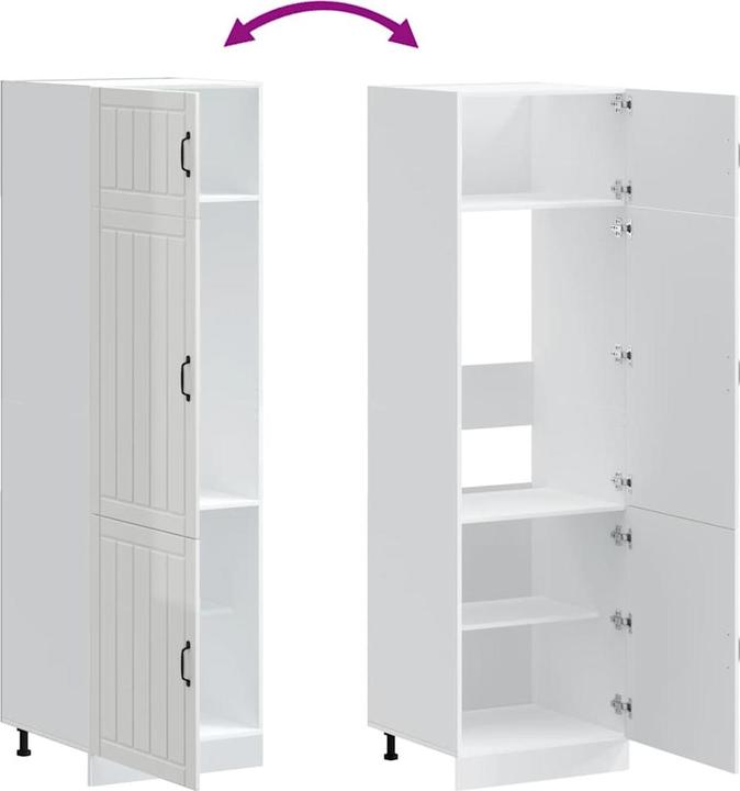 Immagine prodotto VidaXL Mobiletto da cucina Lucca bianco lucido in materiale ligneo mobile da cucina alto (60 x 57 x 207 cm)