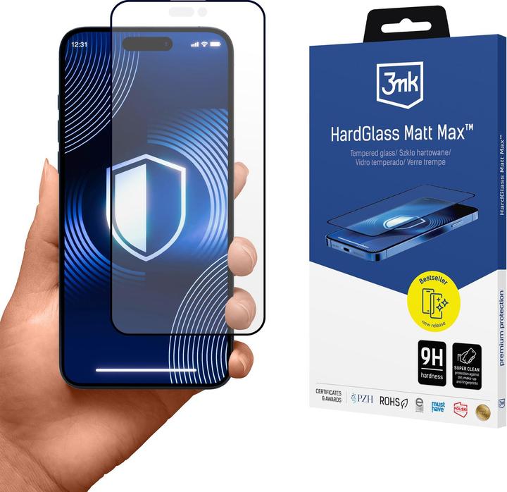 3MK HardGlass Matt Max (1 pièce(s), Apple iPhone 16 Plus)