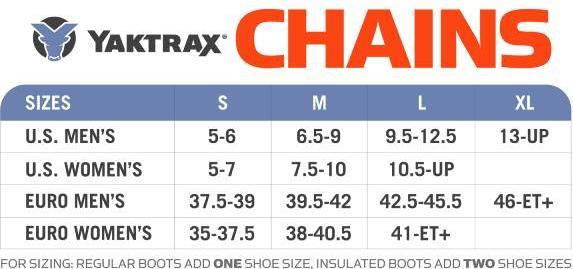 Actual product image Yaktrax Chains