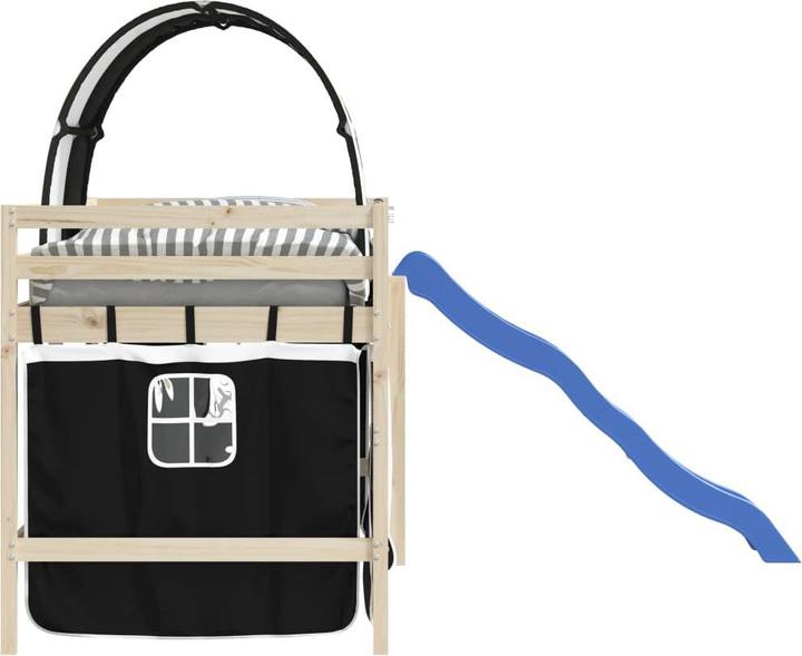Actual product image VidaXL Curtains for loft bed with tunnel white and black