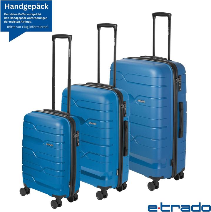 Image du produit e-Trado Valise de voyage Set de 3 valises en PP avec 4 roulettes (M (50 - 90l), L (90 - 115l), XL (à partir de 115l))