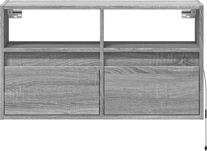 Actual product image VidaXL TV cabinet Wall unit Lowboard Hanging with LED lighting Grey Sonoma