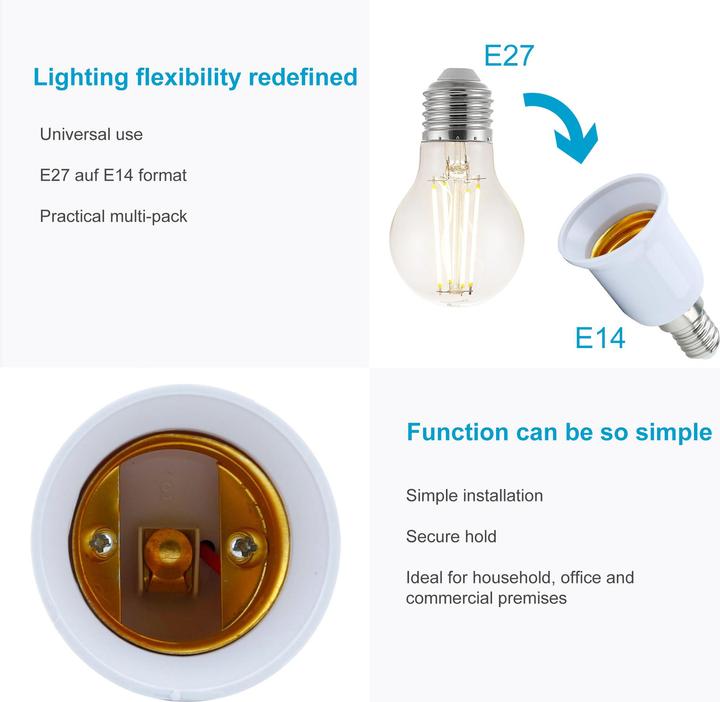 Produktbild Intirilife E14 auf E27 Lampensockel Adapter