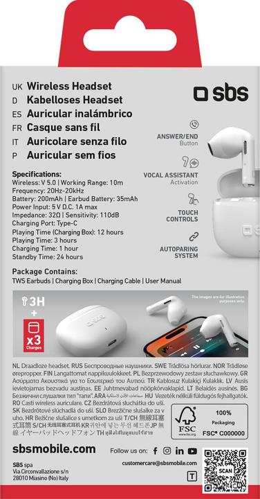 Produktbild SBS Semi-in-Ear-Ohrhörer TWS (12 h, Kabellos)