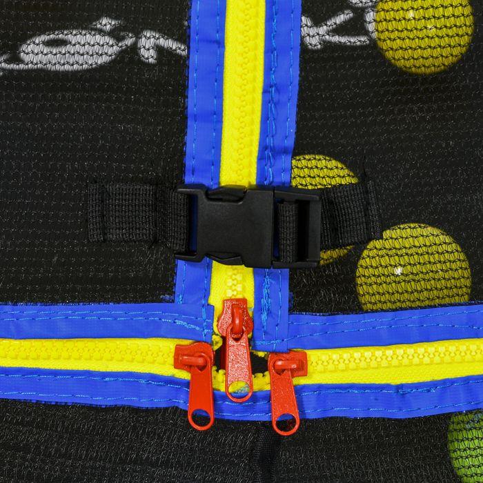 Produktbild Swisshandel24 Trampolin Kindertrampolin Sicherheitsnetz Ø140cm Basketballkorb Basketball 20 Bälle 3-10 Jahre Blau (140 cm)