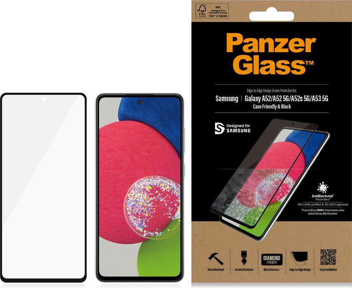 PanzerGlass Edge to Edge (1 Piece, Samsung Galaxy A52, Samsung Galaxy A52 5G)