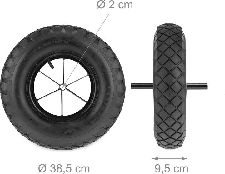 Actual product image Relaxdays Wheelbarrow wheel