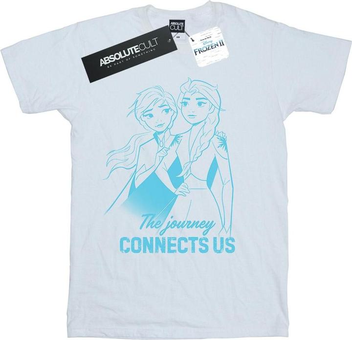 Actual product image Disney Womens/Ladies Frozen 2 Elsa and Anna The Journey Connects Us Cotton Boyfriend T-Shirt (XL)