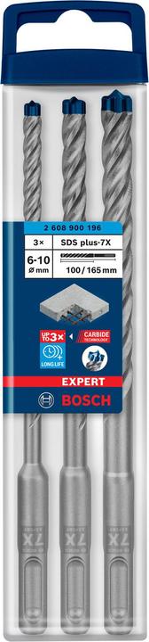 Image du produit Bosch Professional Zubehör EXPERT SDS plus-7X Jeu de forets marteaux, 6/8/10 mm, 3 pcs. (10.0 mm, 6.0 mm, Ø 8.0 mm)