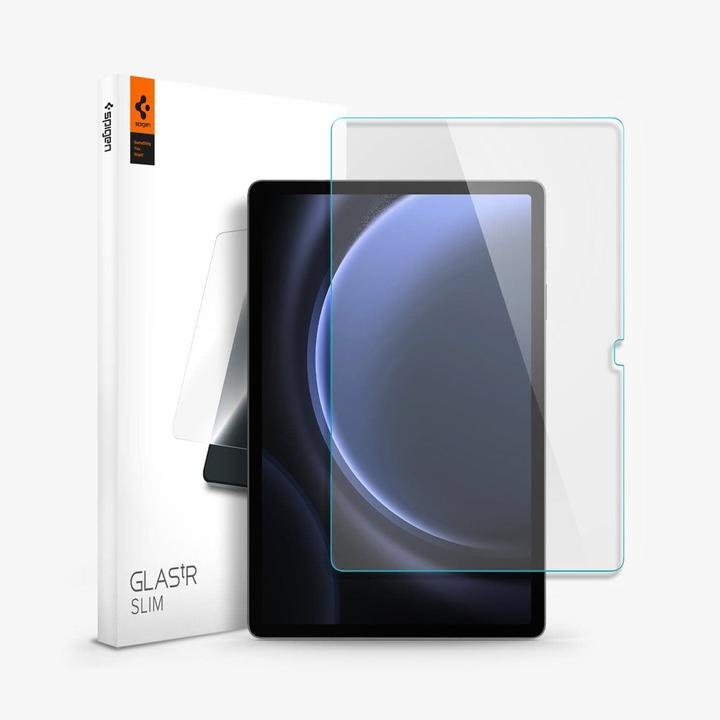 Actual product image Spigen Glas.tR Slim tempered glass for Samsung Galaxy Tab S9 FE+ 12.4" X610 / X616B (1 Piece, Galaxy Tab S9 FE+)