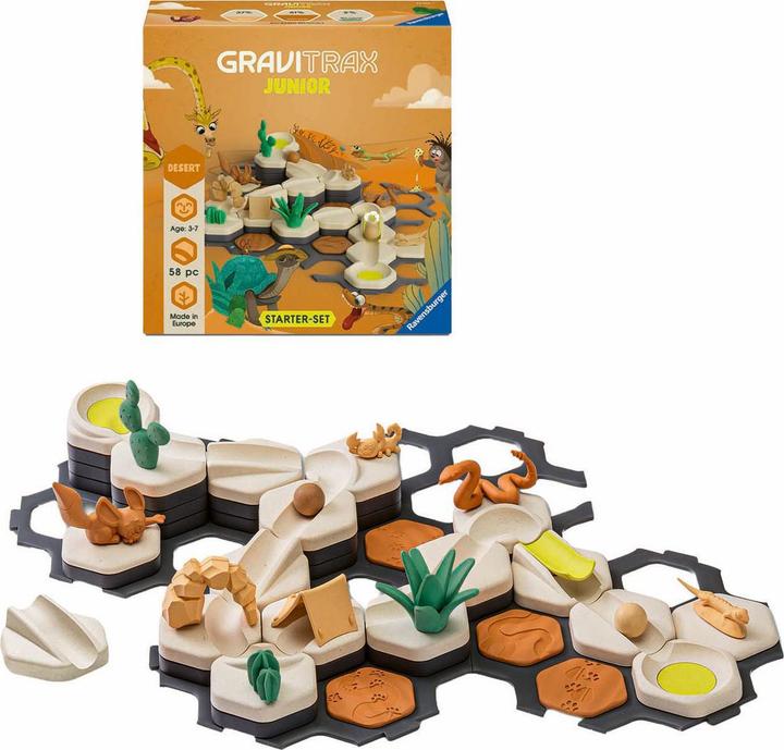 Ravensburger GraviTrax Junior Starter-Set S Desert - Piste à billes extensible pour enfants, piste à billes