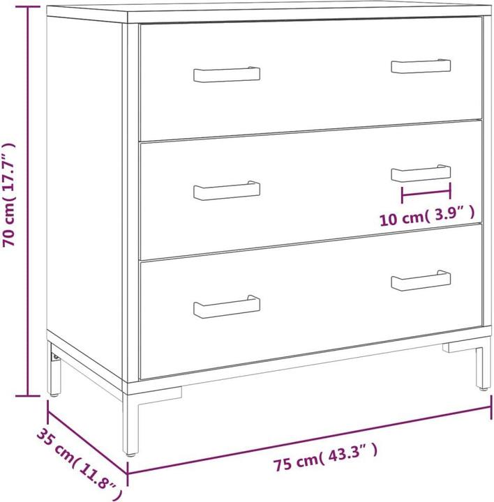 Produktbild VidaXL Erasmus (75 x 35 x 70 cm)