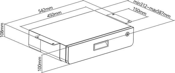 Actual product image Maclean MC-461 - Ergonomic under-counter drawer with key Lockable